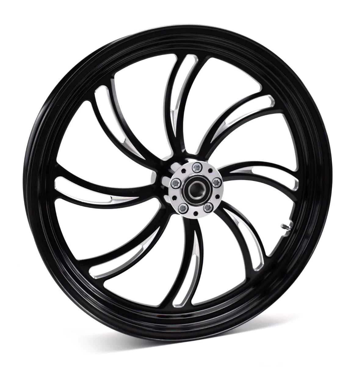 Ultima, Black Vortex 21" 3.5" Billet Mag Front Wheel Rim Harley Custom Single Disc 84-07