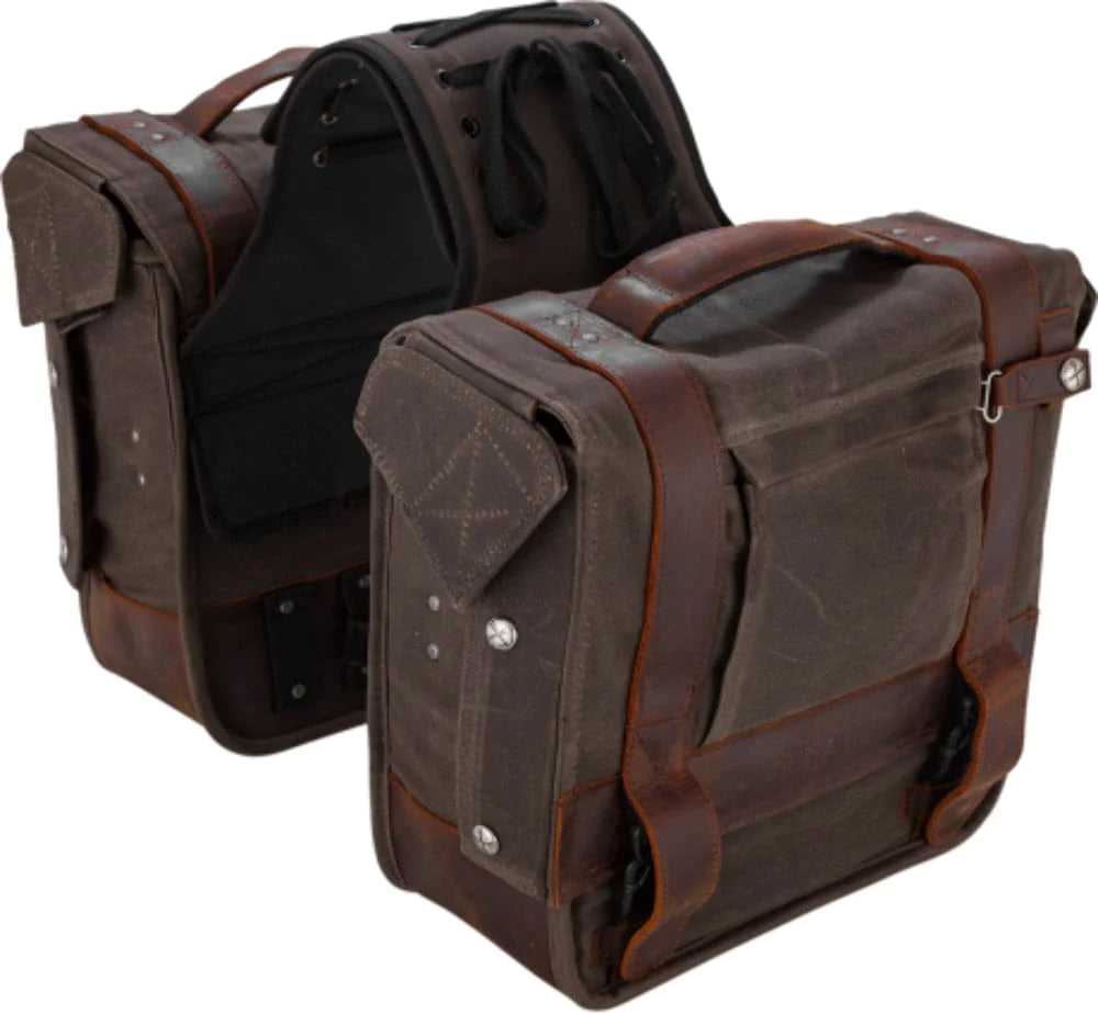 Burly Brand, Burly Brand Throw Over Brown Leather Saddlebags Harley Indian Universal Custom