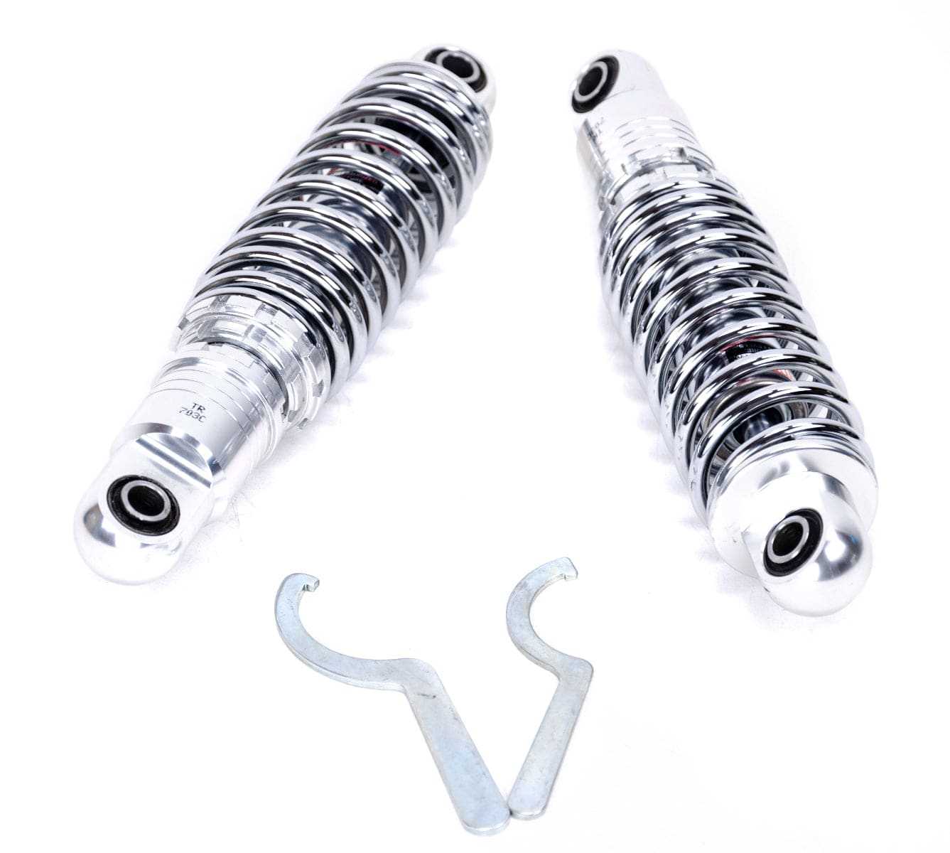 Drag Specialities, Chrome 11" Rear Coil Overs Shocks Ride Adjustable Harley Touring Nitrogen Gas