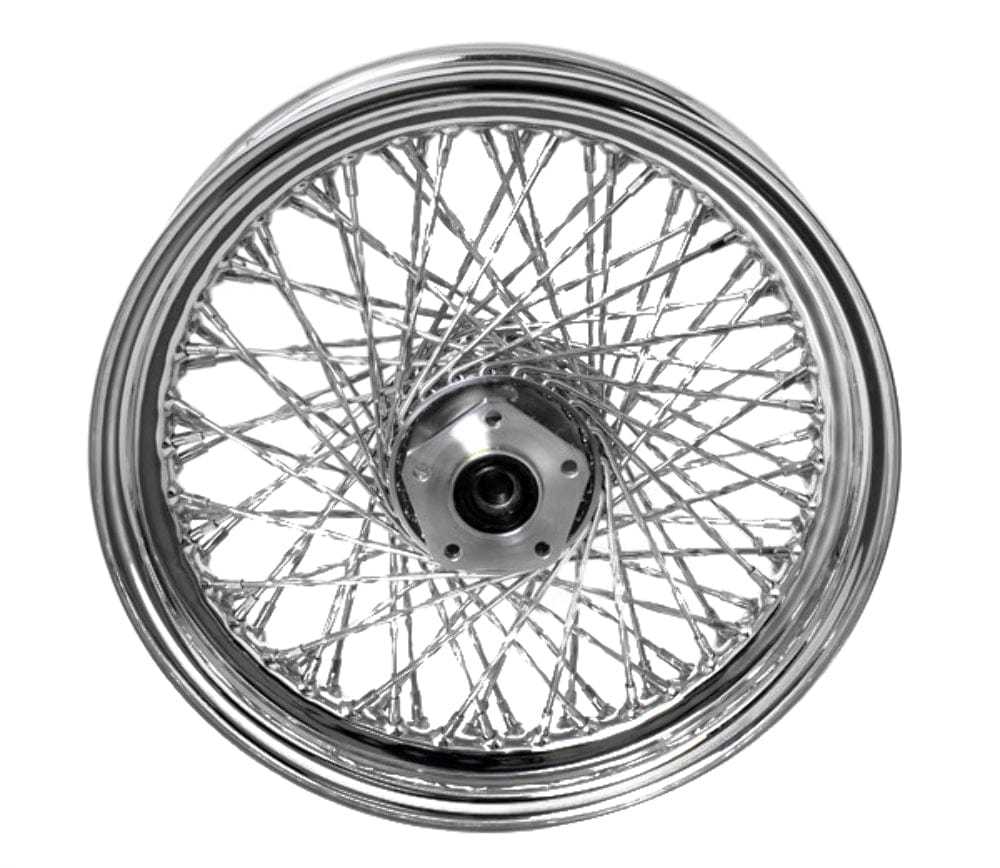 Ultima, Chrome 16" x 3" 80 Twisted Spoke Rear Wheel Tire Package WW Harley 1984-1999