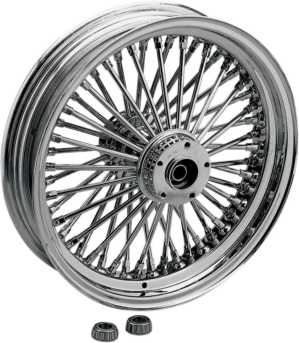 Drag Specialties, Chrome 16" x 3.5" Fat Daddy 50 Spoke Rear Wheel Rim Harley 84-99 Touring Dresser