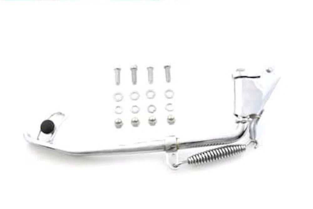 V-Twin Manufacturing, Chrome 2" Inch Under Stock Lowering Kickstand Kit Jiffy Stand Assembly Softail