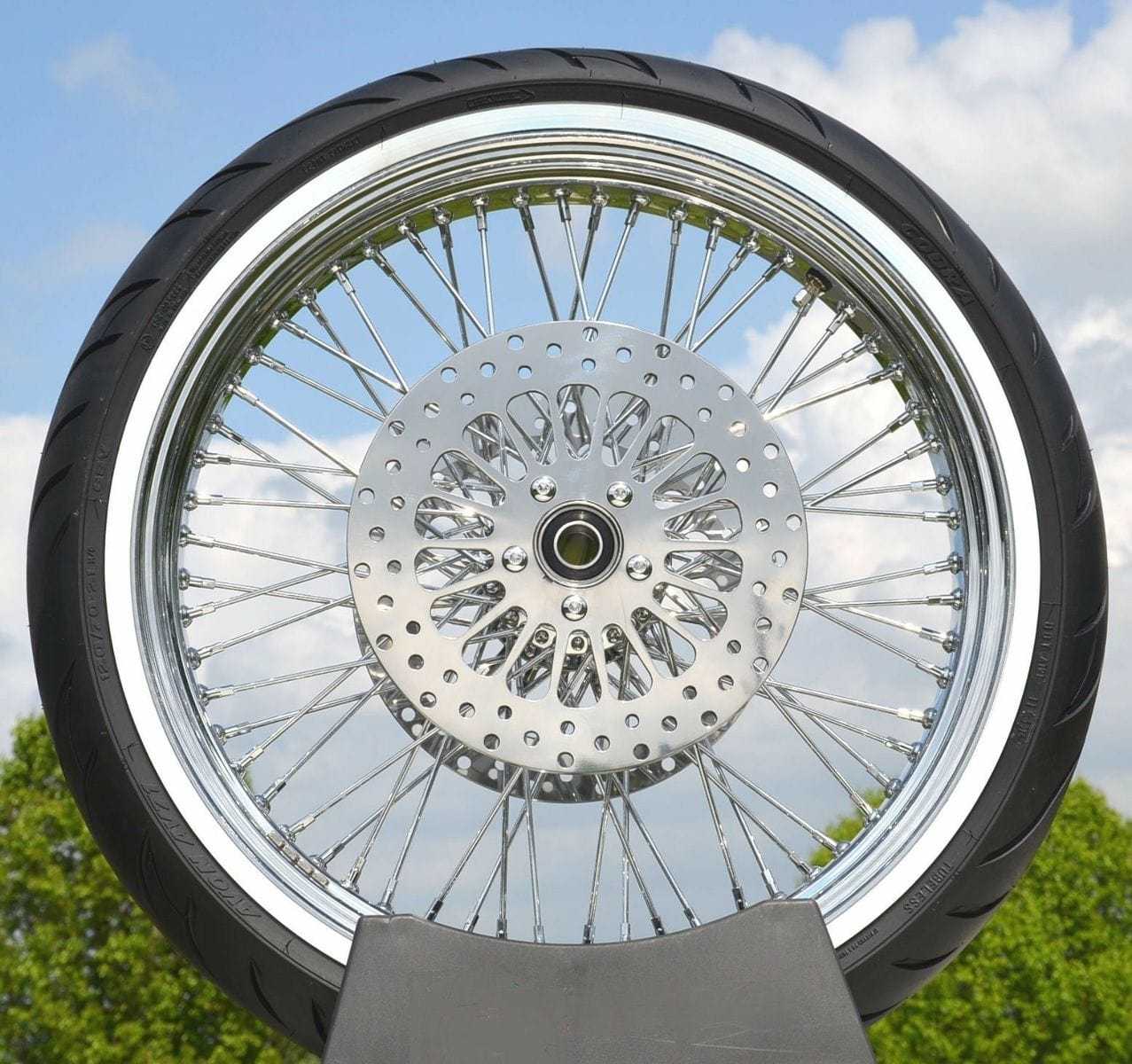 Ultima, Chrome 21 x 3.5 60 Spoke Front Wheel Rim WWW Tire Package 84-07 Harley Touring