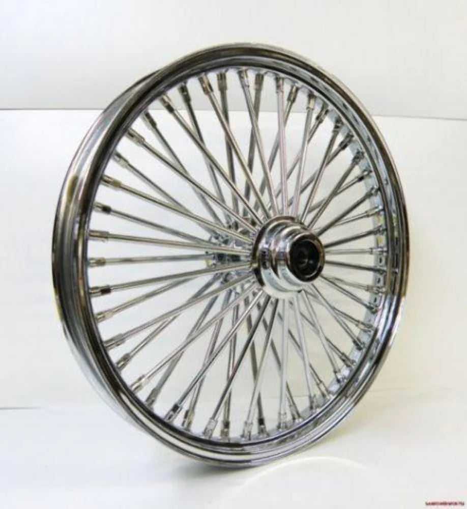 Ultima, Chrome 26" X 3.5" 48 Fat King Spoke Front Wheel Rim Harley Touring Single Disc