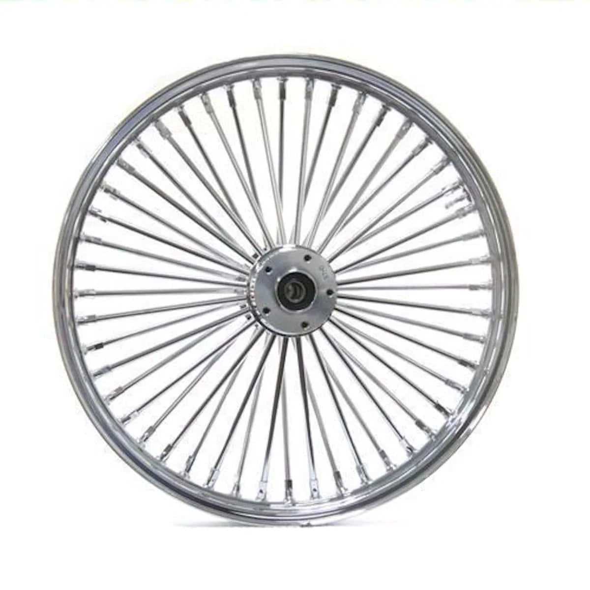 Ultima, Chrome 26" X 3.5" 48 Fat King Spoke Front Wheel Rim Harley Touring Single Disc