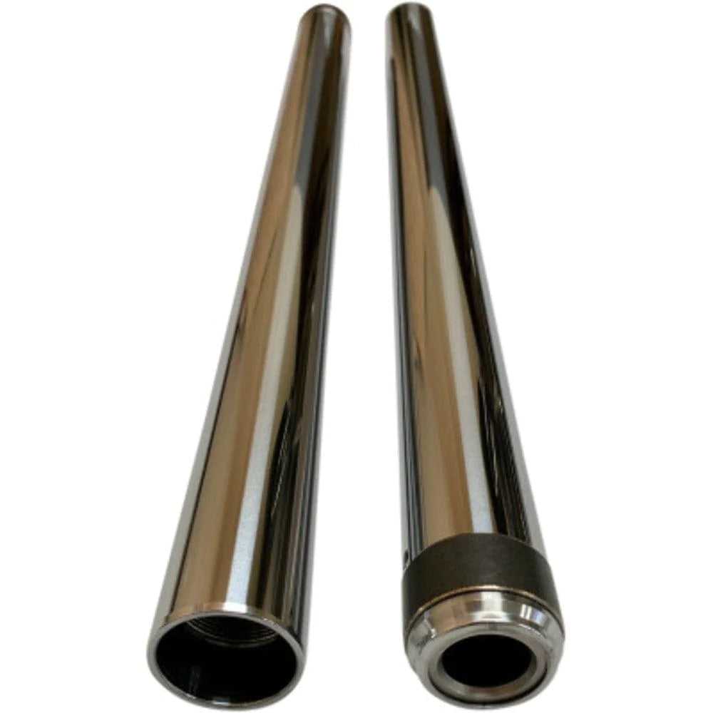 Pro One Performance, Chrome 39mm Front Fork Tubes Set Pair 24.25 Stock Harley Sportster Dyna FXR XL