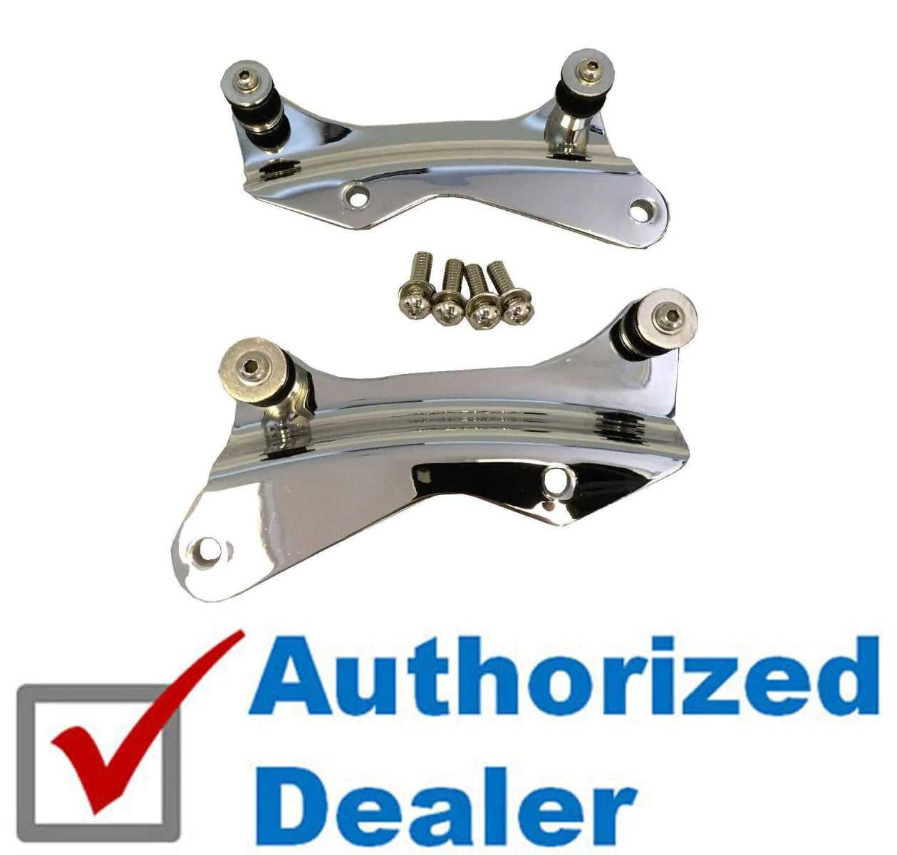 Mid-USA, Chrome 4 Point Detachable Docking Hardware Mount Bushing Kit Harley Touring 14+