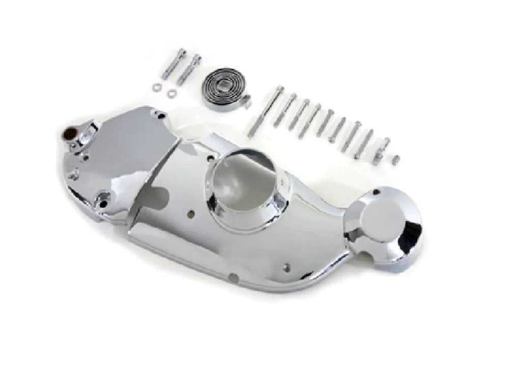 V-Twin Manufacturing, Chrome Cam Sprocket Cover Kit Kick and Electric Start Ironhead Harley Sportster