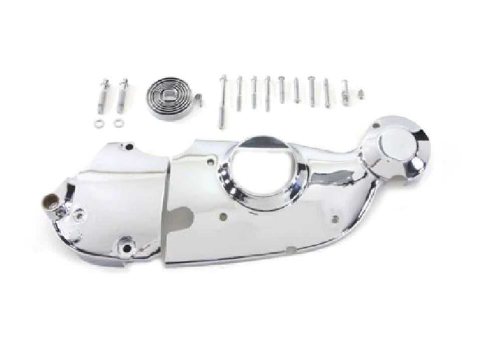 V-Twin Manufacturing, Chrome Cam Sprocket Cover Kit Kick and Electric Start Ironhead Harley Sportster