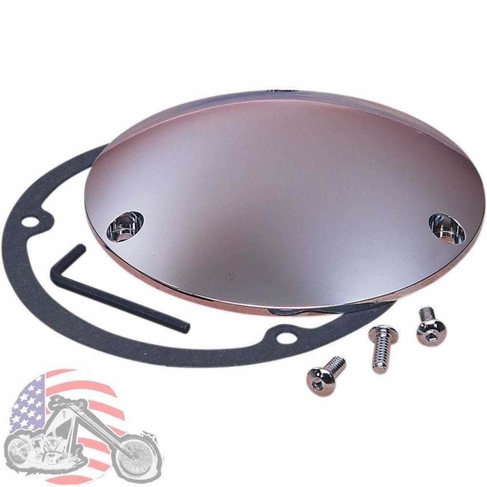 Drag Specialties, Chrome Drag Specialties Domed Diecast Derby Cover Harley Shovelhead Evo Big Twin