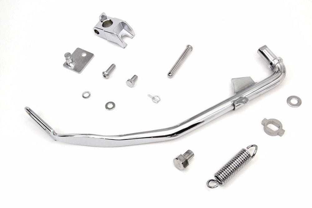 V-Twin Manufacturing, Chrome Jiffy Kickstand Leg Spring Hardware Kit Harley Dyna Wide Super Glide FXD