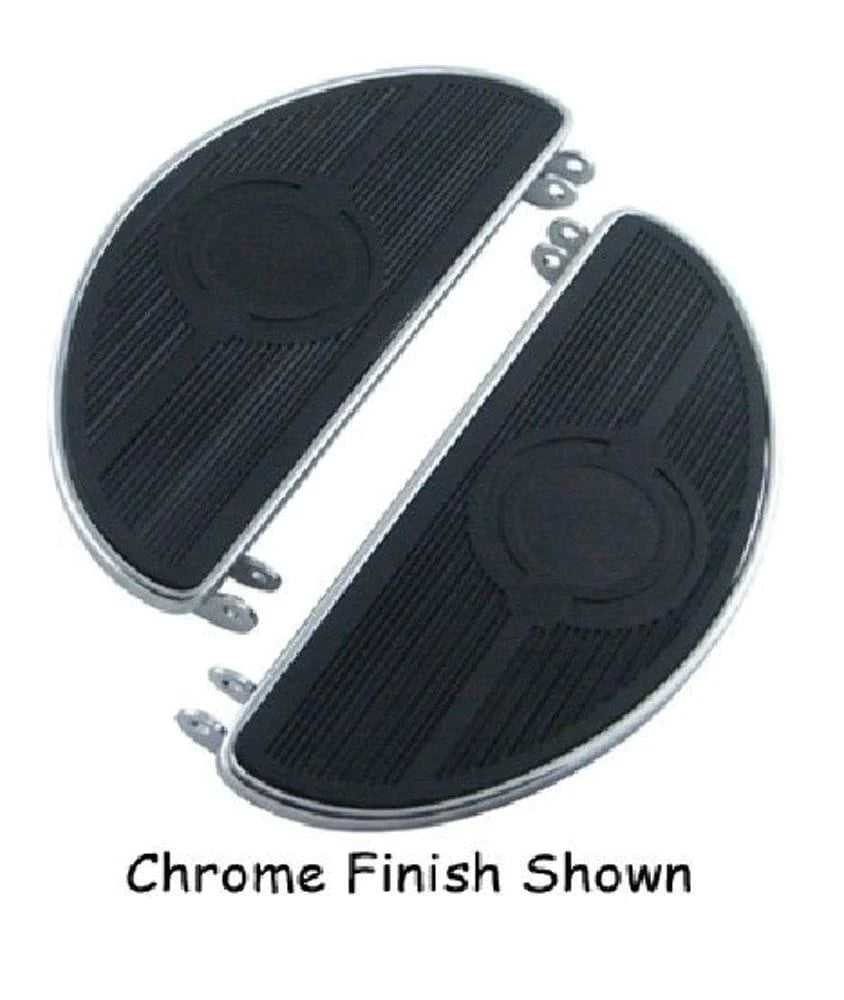 Mid-USA, Chrome Old School Replica Bullseye Floorboards Footboard Set Harley Panhead Duo