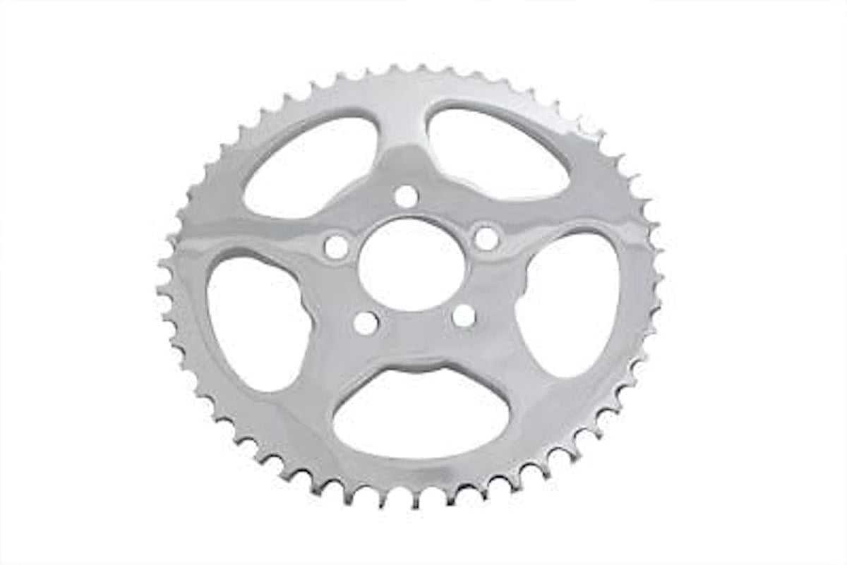 V-Twin Manufacturing, Chrome Rear Chain Drive Sprocket 51 Tooth Flat Star Design Harley 2000+ Custom