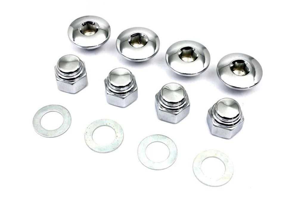 Colony, Chrome Rocker Box End Cap Nut Shaft Hex Harley Ironhead Sportster Shovelhead XL