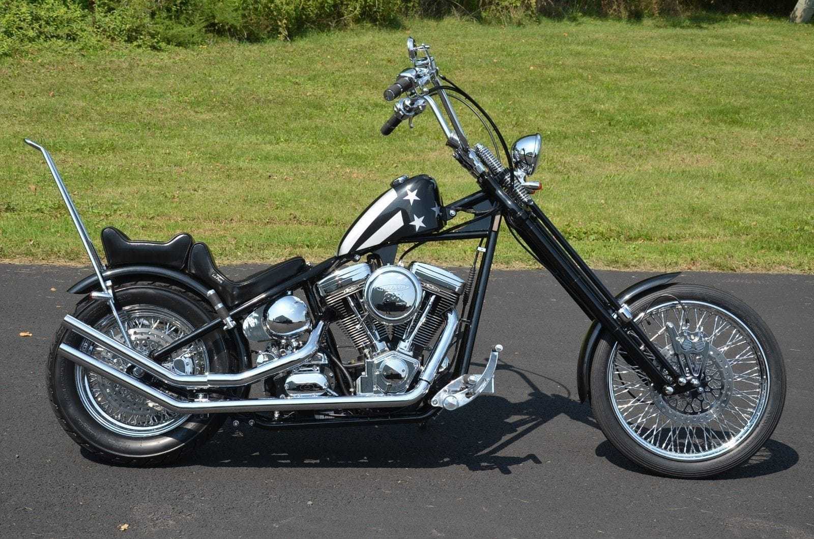 V-Twin Manufacturing, Chrome Round 33" Tall Sissy Bar Harley Chopper Bobber Rigid 6" Rear Flat Fender