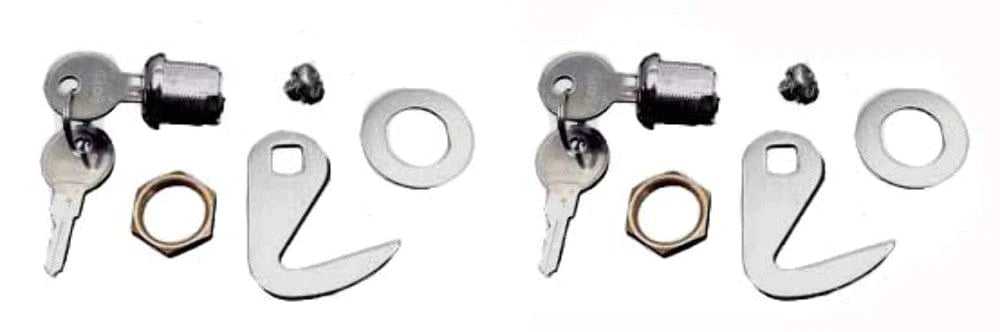 V-Twin Manufacturing, Chrome Saddlebag Bag Hook Lock Latch Kit Pair Set Keys Harley Pan Shovel 70-80