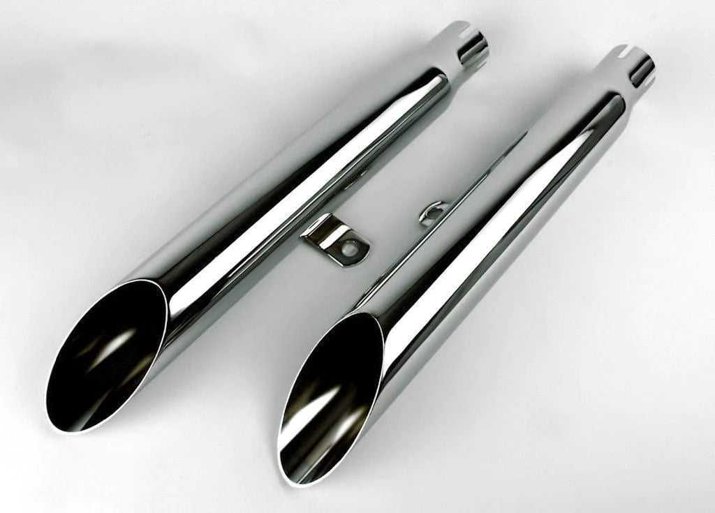 V-Twin Manufacturing, Chrome Slip-On Slash Cut Exhaust Mufflers Baffle Pipes 80-03 Harley Sportster XL