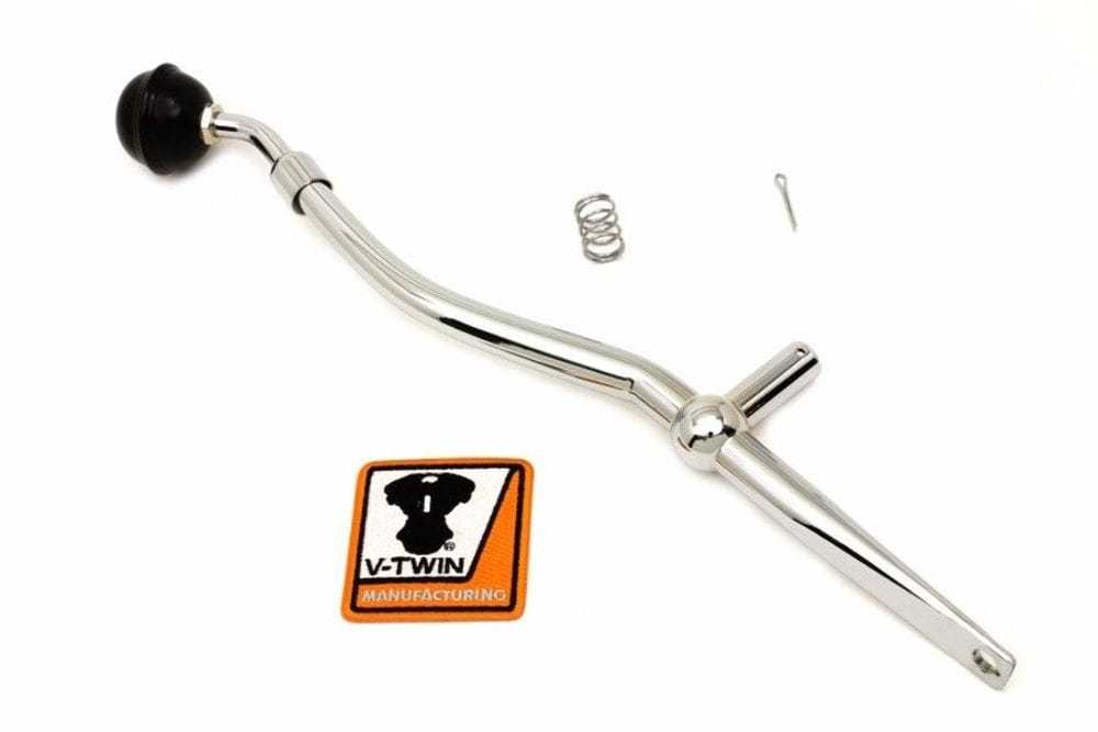 V-Twin Manufacturing, Chrome Steel Gas Tank Hand Shifter Shift Suicide Lever Harley Knucklehead UL 61'