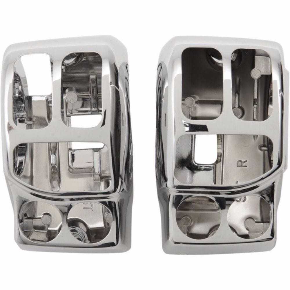 Drag Specialities, Chrome Switch Housing Kit Left Right Housings 2014-2020 Harley Touring Bagger