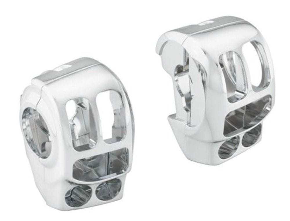 Drag Specialities, Chrome Switch Housing Kit Left Right Housings 2014-2020 Harley Touring Bagger