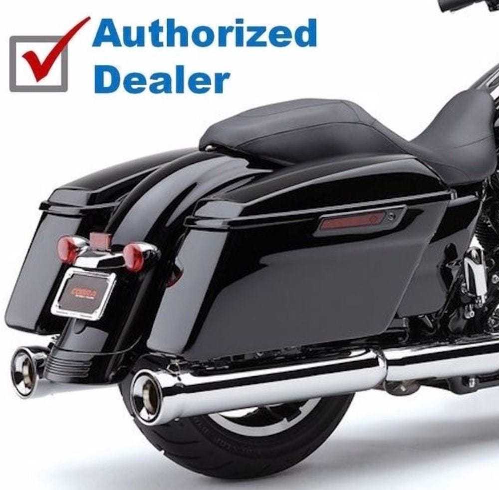 Cobra, Cobra 4" Neighbor Hater Slip-On Chrome Mufflers Exhaust 2017+ Harley Touring