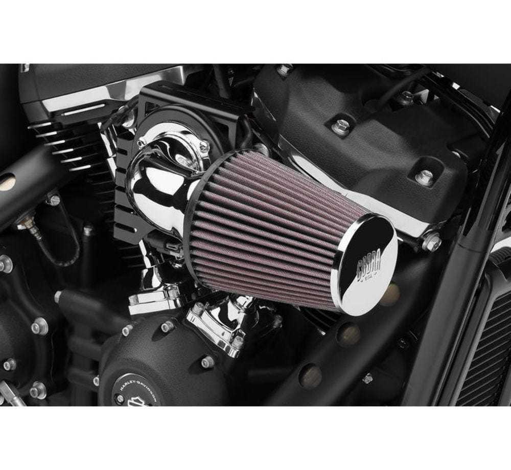 Cobra, Cobra Chrome Cone Air Intake 90 Degree Elbow K&N Filter Kit Harley Touring 17-20