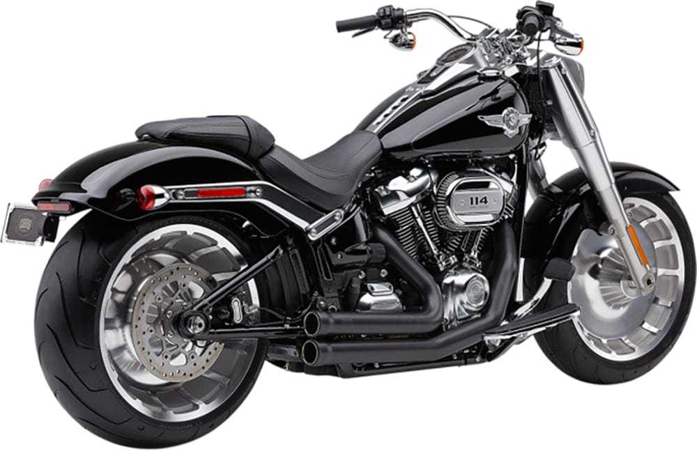 Cobra, Cobra Speedster Short 909 Black Exhaust 18+ Harley Softail Fatboy Breakout FXDR