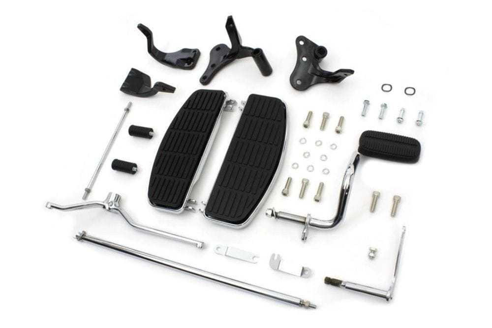 V-Twin Manufacturing, Complete Floorboard Footboard Kit Floorboards Foot Boards 1996-2005 Harley Dyna