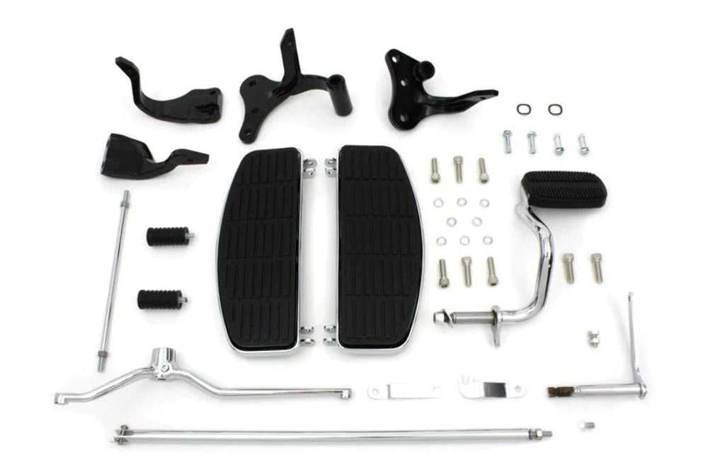 V-Twin Manufacturing, Complete Floorboard Footboard Kit Floorboards Foot Boards 1996-2005 Harley Dyna