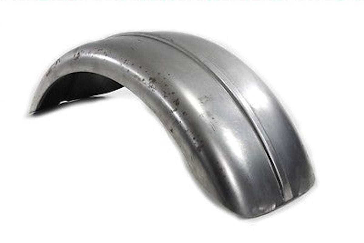 V-Twin Manufacturing, Custom 10" Ribbed Bead Steel Rear Fender Guard Harley Chopper Rigid Softail