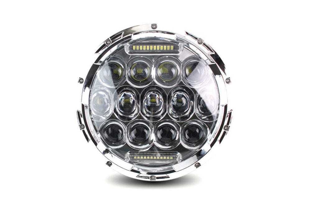 V-Twin Manufacturing, Cyron Beast Chrome Philips LED 7" 75w Headlamp Headlight Harley Touring Softail