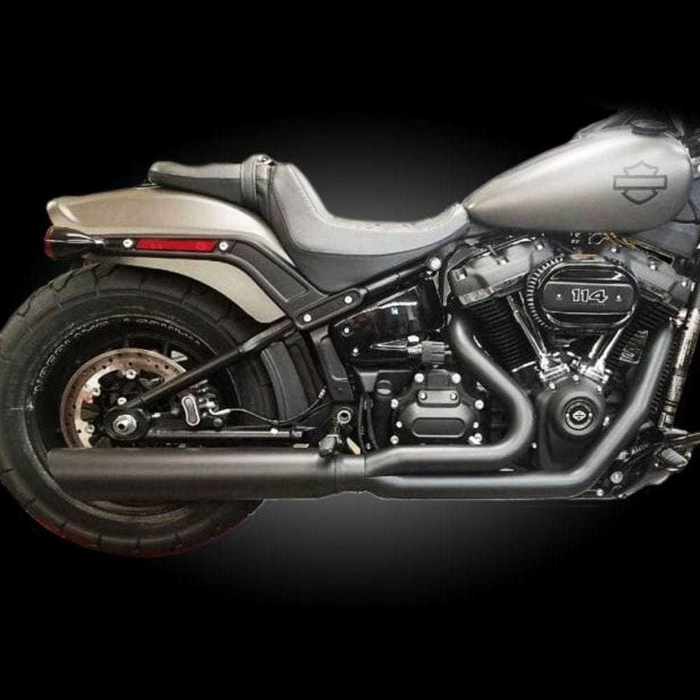 D&D Performance, D&D Black 2-into-1 Fat Cat Full Exhaust System Harley M8 2018-Present Softail