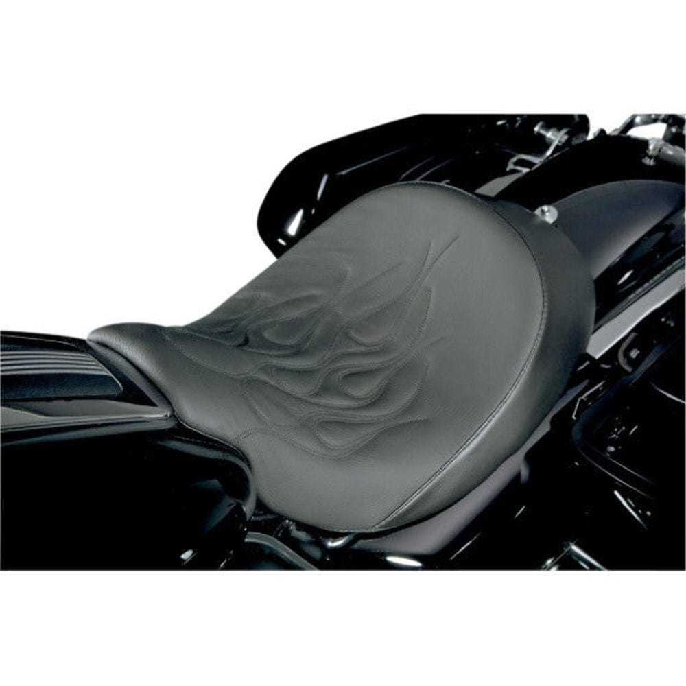 Danny Gray, Danny Gray Speed Cradle Solo Flame Flamed Seat Black 08-19 Harley Touring Bagger