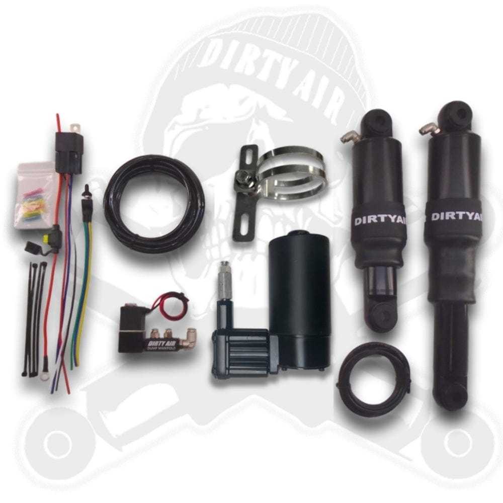 Dirty Air, Dirty Air Harley Touring Bagger Rear Air Ride Shocks Suspension Kit Package 80+