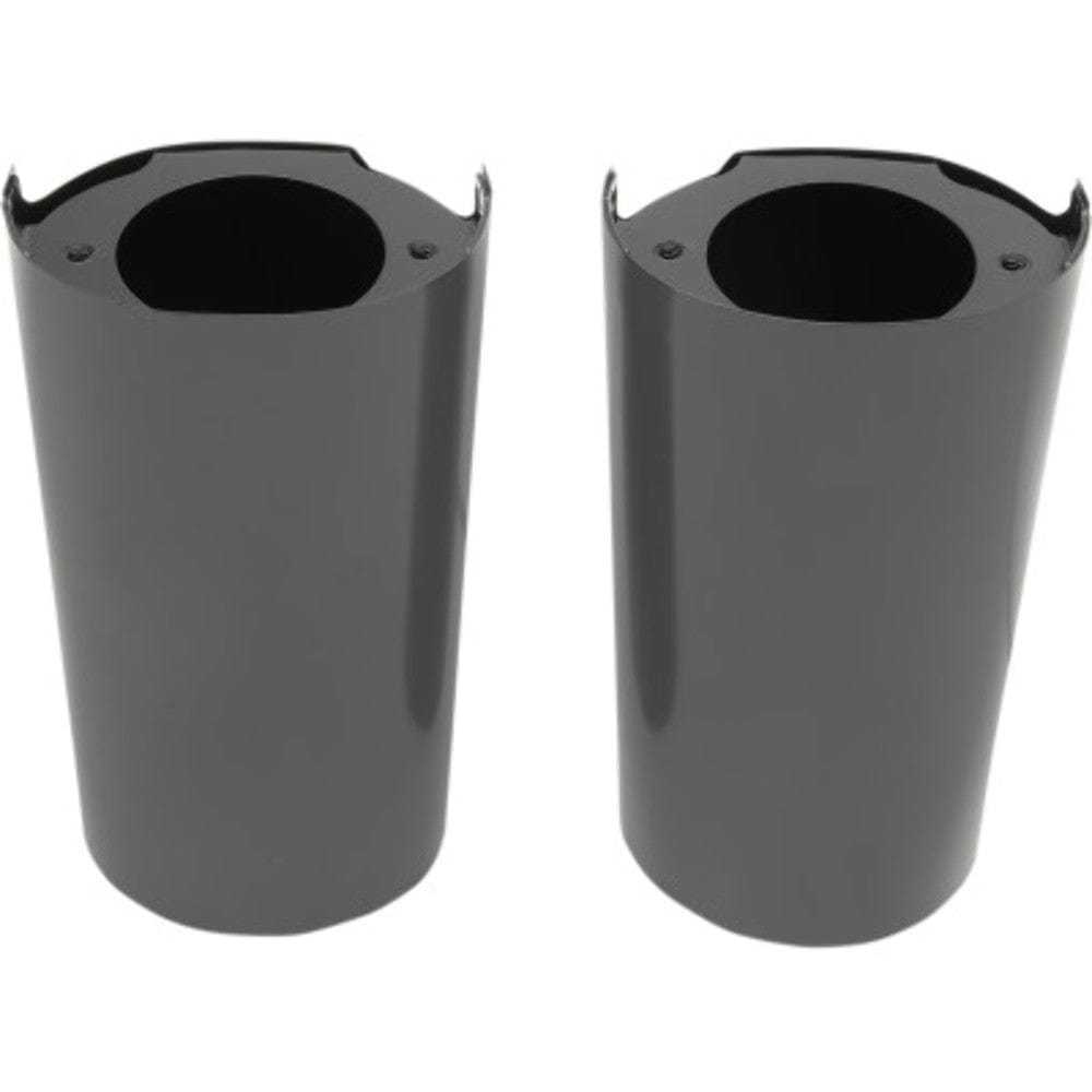 Drag Specialties, Drag Black +2" Length Smooth Fork Tube Slider Covers Cowbells Harley Touring 14+