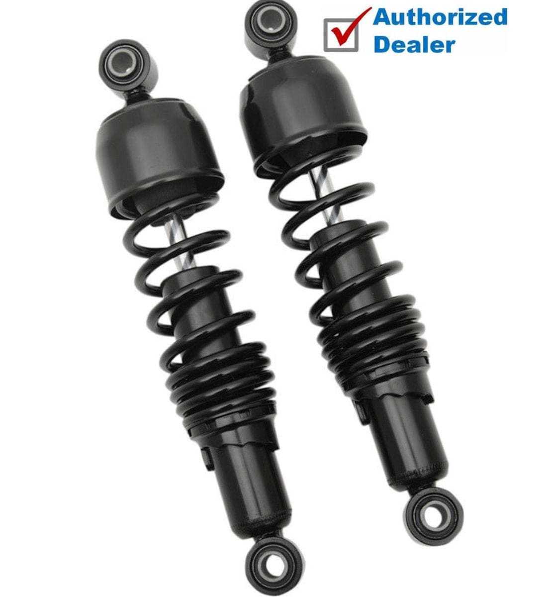 Drag Specialties, Drag Specialties Black 12" Nitrogen Rear Shock Absorbers Harley Touring 85-2020