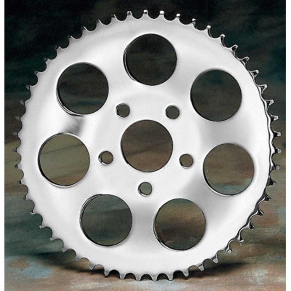 Drag Specialties, Drag Specialties Chrome 47 Tooth Dished Rear Wheel Sprocket Harley Big Twin 73+