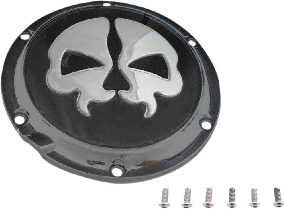 Drag Specialties, Drag Specialties Chrome Skull Derby Cover Accent Black 04+ XL Harley Sportster