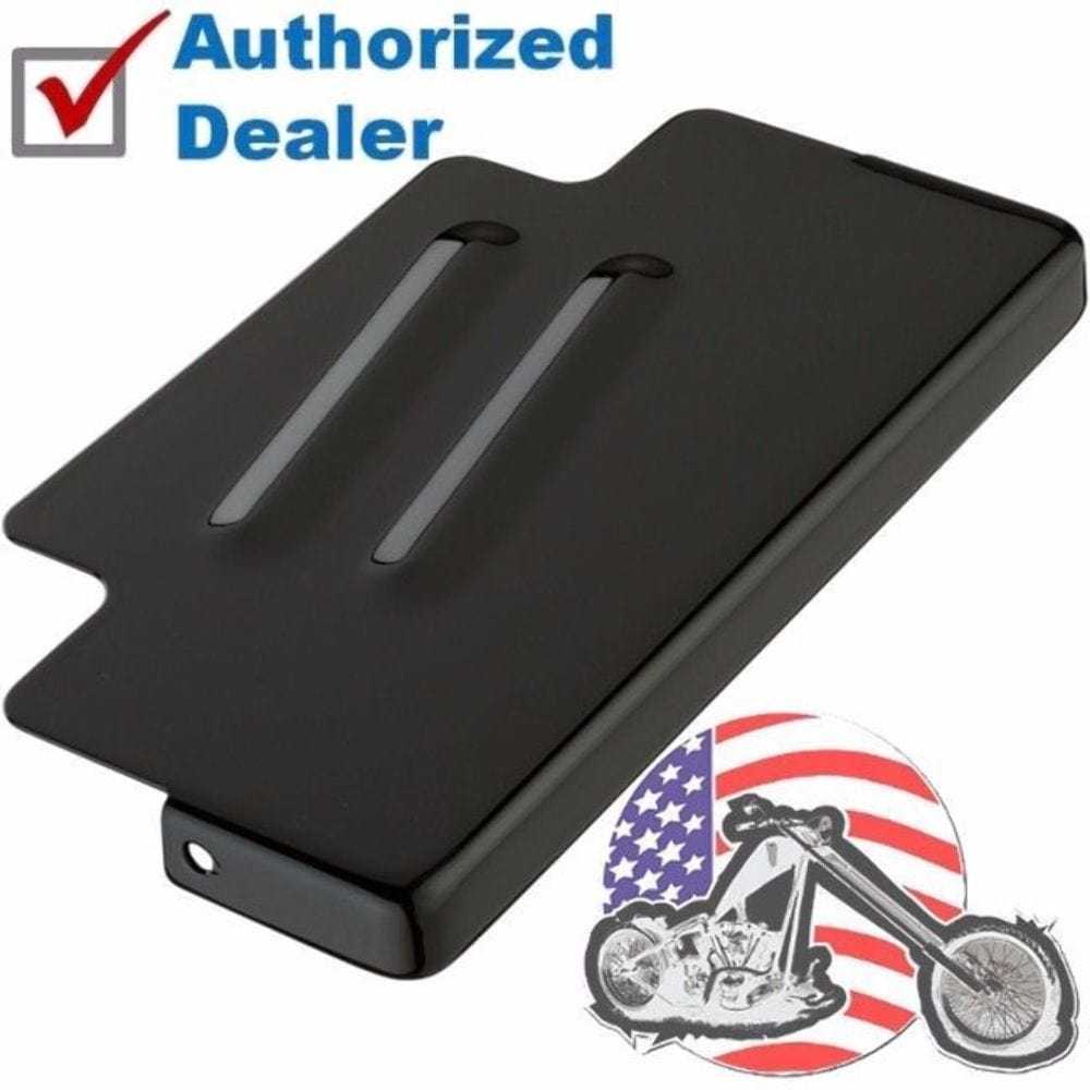 Drag Specialties, Drag Specialties Gloss Black Slotted Top Battery Box Cover Harley Dyna 1991-1996