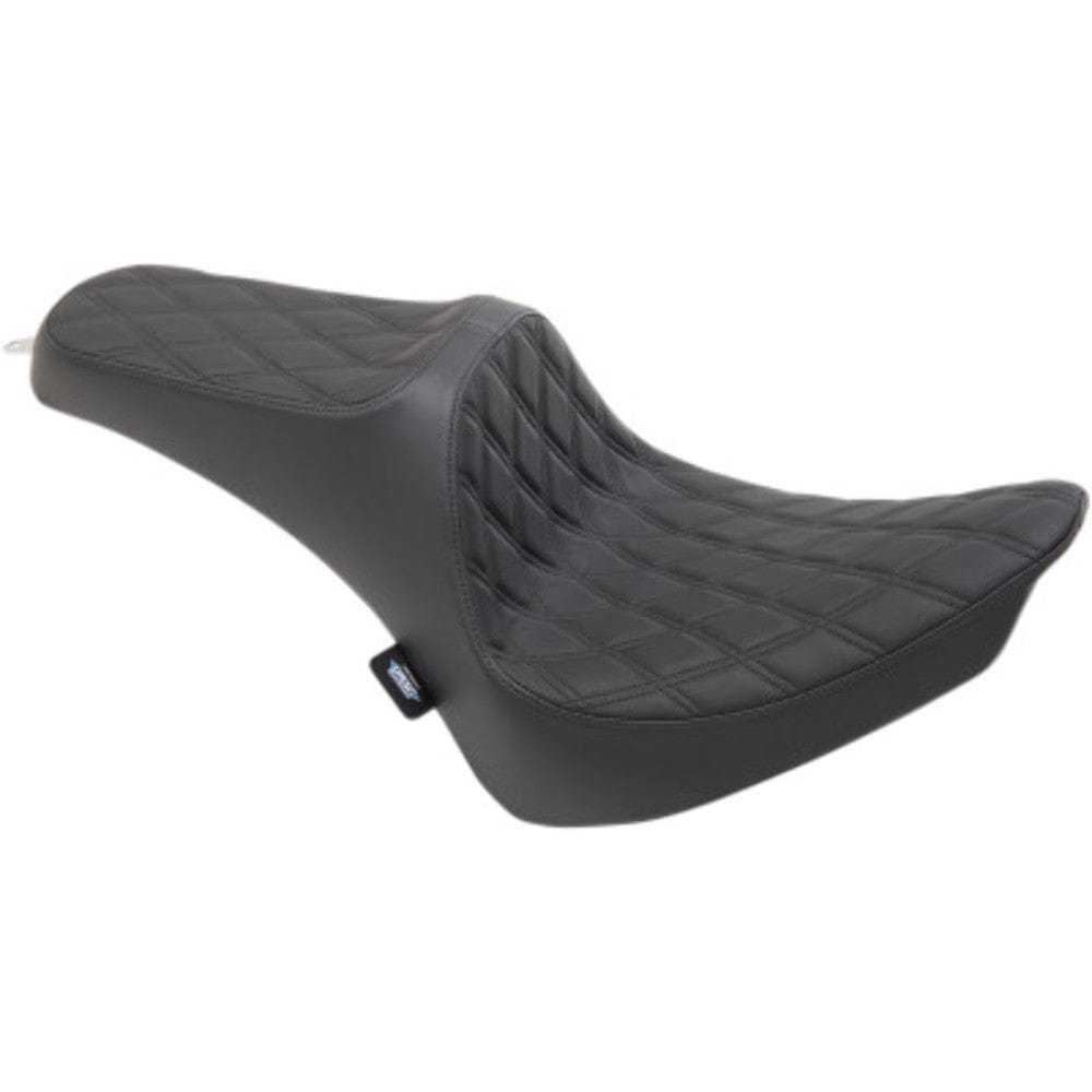 Drag Specialties, Drag Specialties Predator III Black Double Diamond Seat 2Up Harley 00-17 Softail