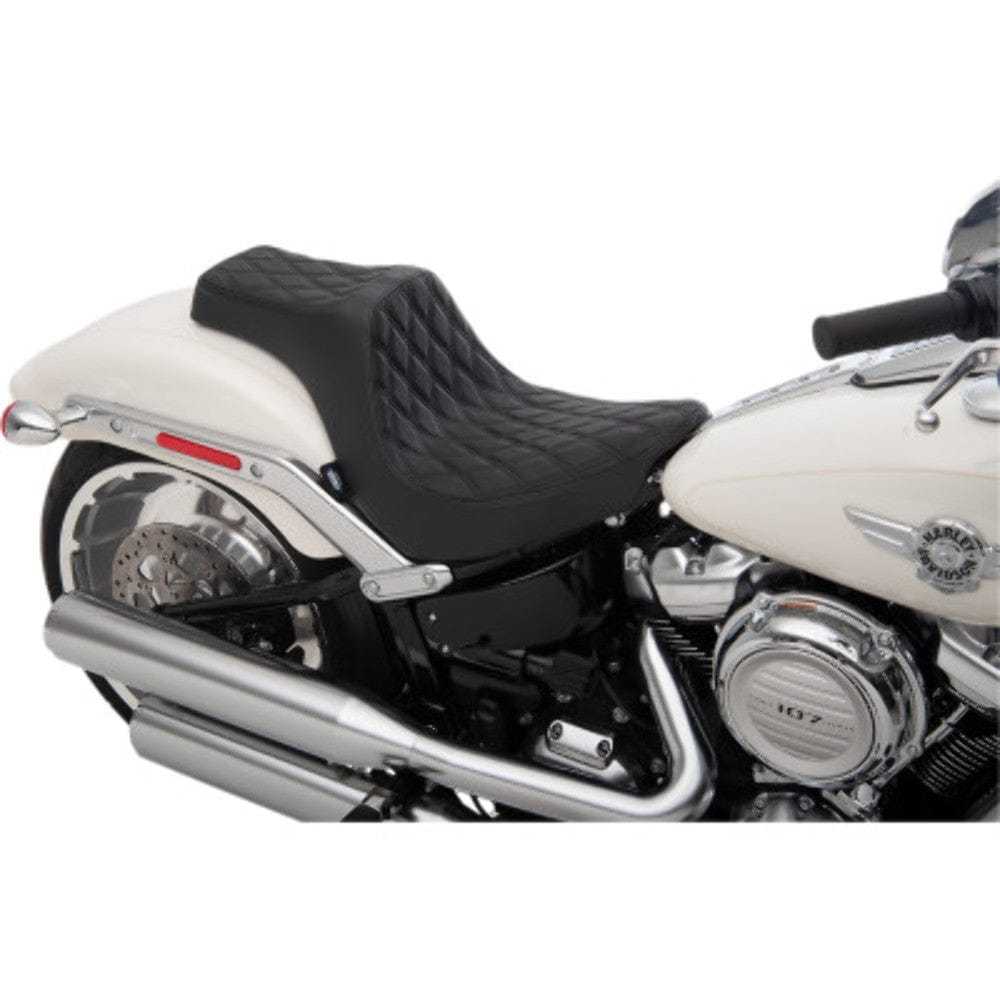 Drag Specialties, Drag Specialties Predator III Diamond Vinyl Seat 2 Up 18+ Harley Softail Fatboy