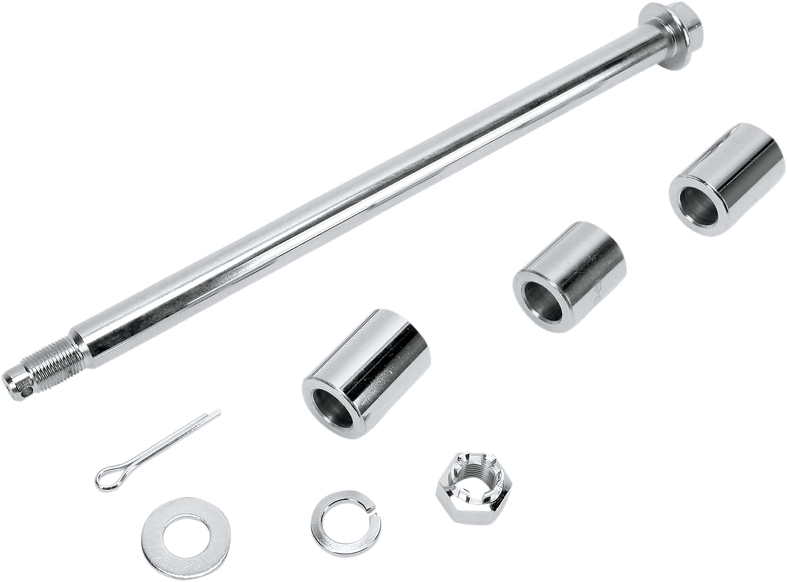 Drag Specialties, Drag Specialties Rear Axle Kit Chrome Steel 13" 3/4" Harley Dyna Glide 00-05