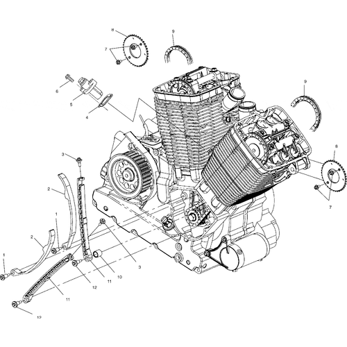 Engine, Camchain And Tensioner - 2000 Victory Sport Cruiser - V00Cs15Ld