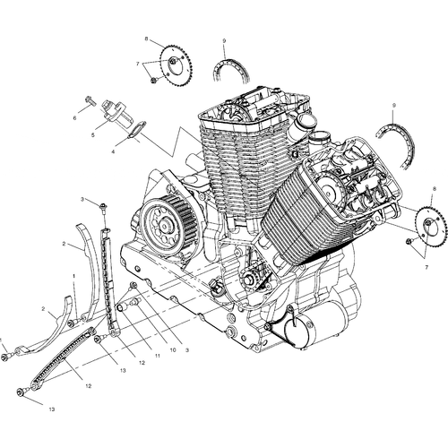 Engine, Camchain And Tensioner - 2001 Victory Standard Cruiser - V01Cb15Lc