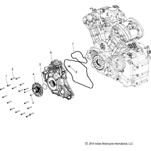 Engine, Cover Asm., Stator All Options - 2022 Indian Scout Rogue