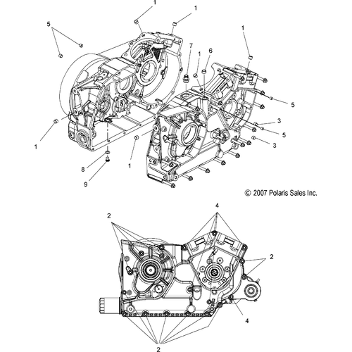 Engine, Crankcase - 2008 Victory Kingpin/Kingpin 8 Ball/Kingpin Tour All Options - V08Cb26/Cd26/Pb26