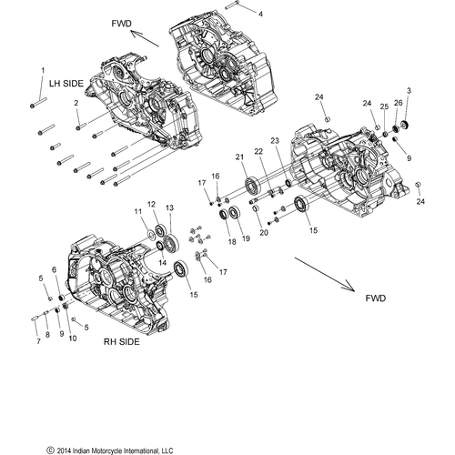 Engine, Crankcase Asm. All Options - 2018 Indian Scout Bobber