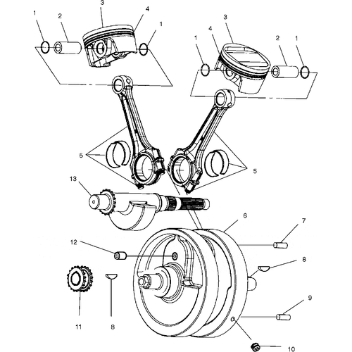 Engine, Crankshaft - 2000 Victory Sport Cruiser - V00Cs15Le