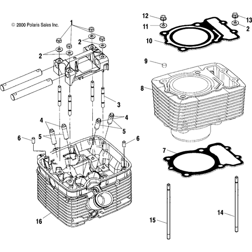 Engine, Cylinder And Head - 2000 Victory Special Edition - V00Cb15Dcs