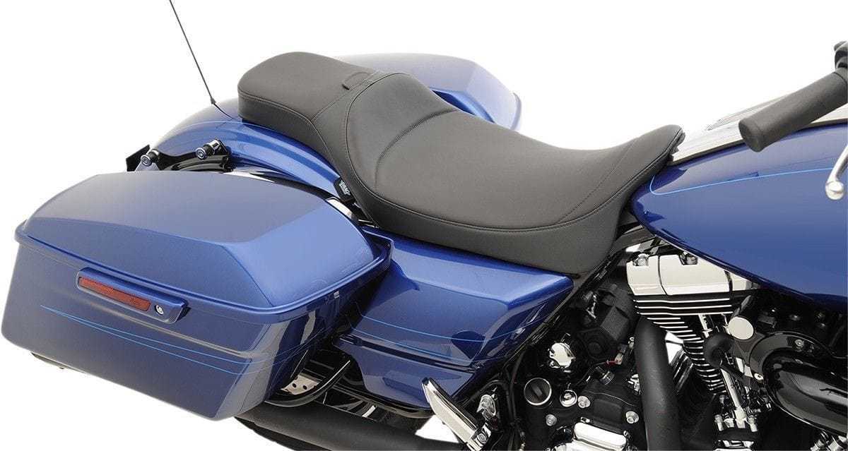 Drag Specialties, Extended Reach Two Up Seat Backrest Mild Stitch Harley 2008-2020 Touring Bagger